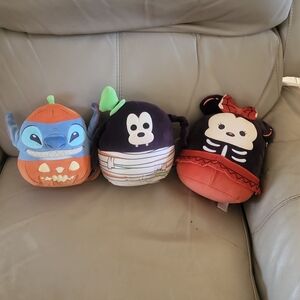 Disney Halloween Plush Set - Orange, Black, Red